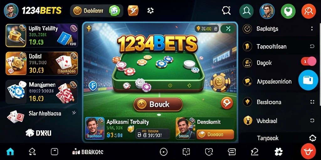 Tampilan antarmuka pengguna 1234BETS yang modern dan bersih.