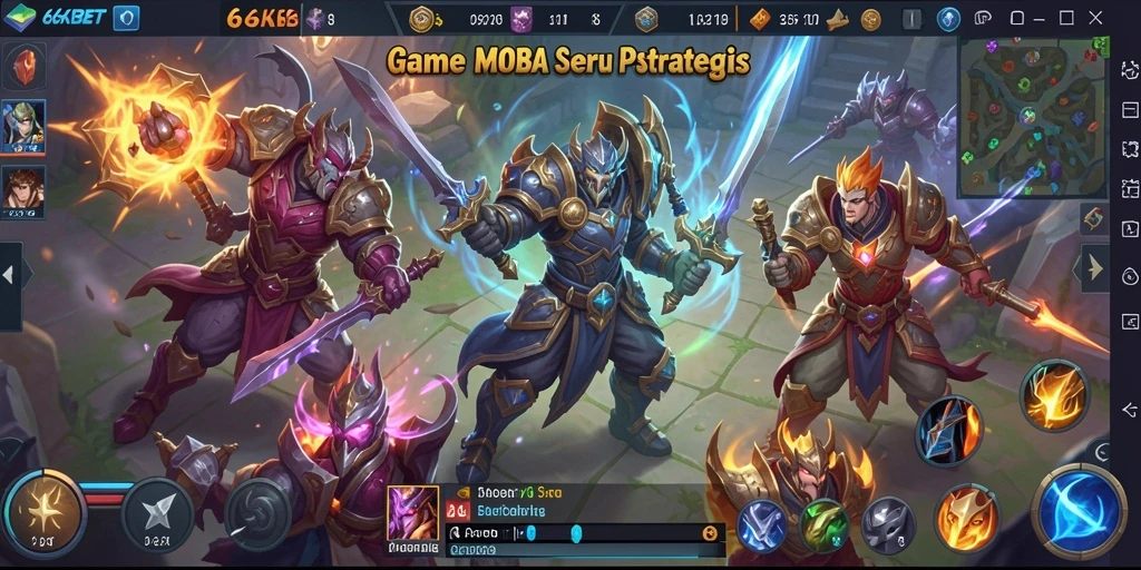 Screenshot utama 66KBET menampilkan aksi seru permainan MOBA.