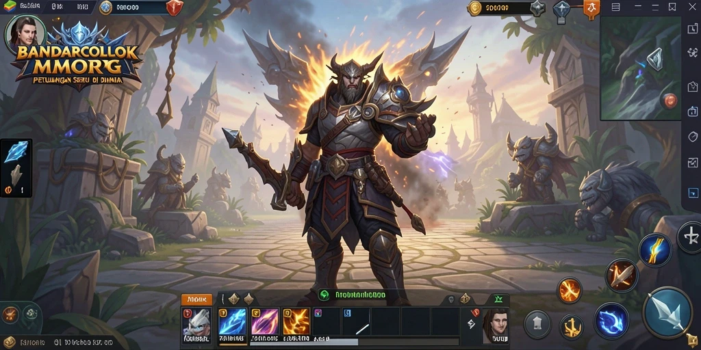Tangkapan layar gameplay BANDARCOLOK menampilkan pertarungan seru di dunia fantasi.