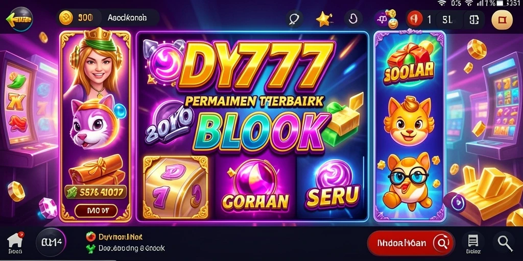 Tampilan gameplay menakjubkan dari DY777 yang menghadirkan mesin Slot.