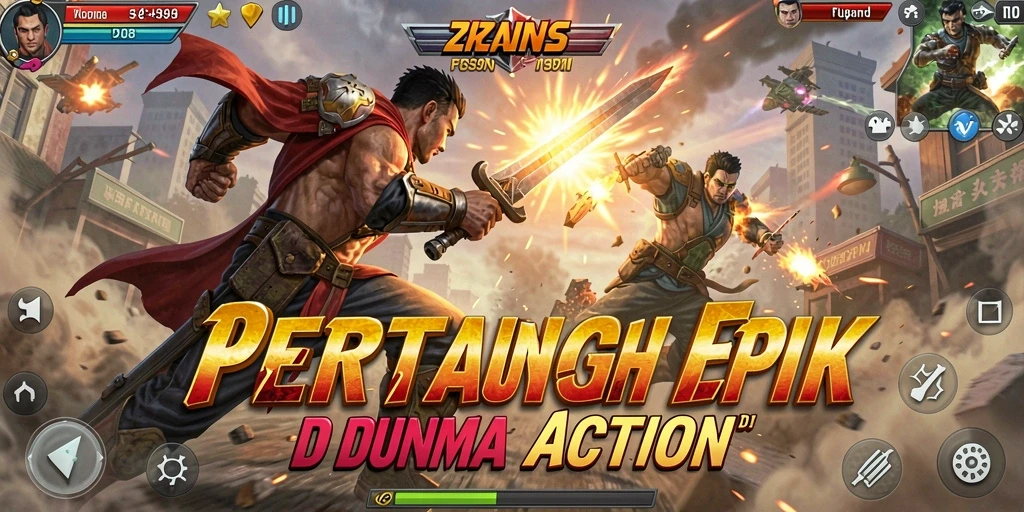 Screenshot gameplay F08 menunjukkan aksi pertarungan yang mendebarkan.