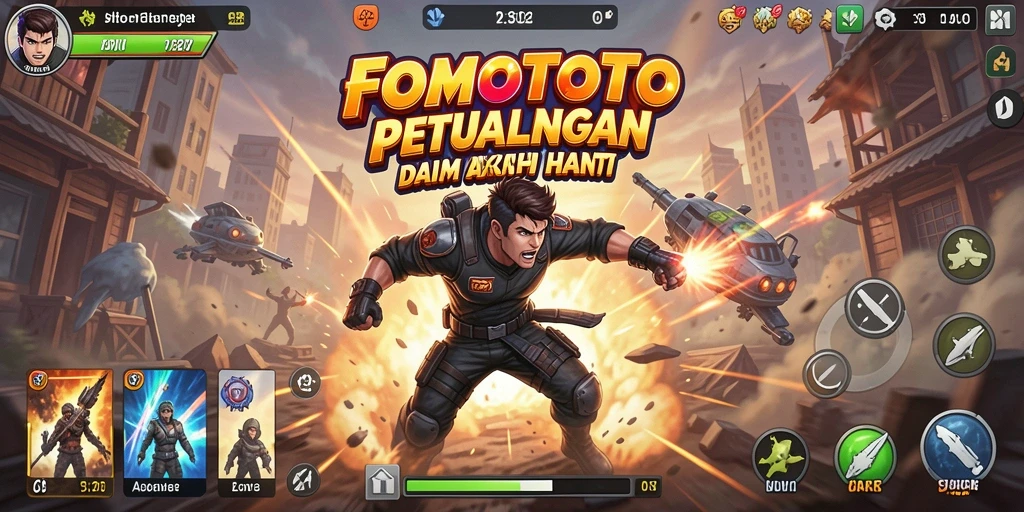 Tangkapan layar FOMOTOTO menampilkan pertarungan seru dalam aksi yang mendebarkan.