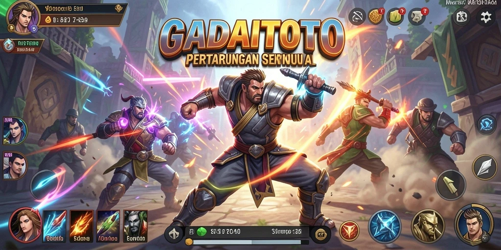 Tangkapan layar GADAITOTO menampilkan pertarungan intens antar karakter.