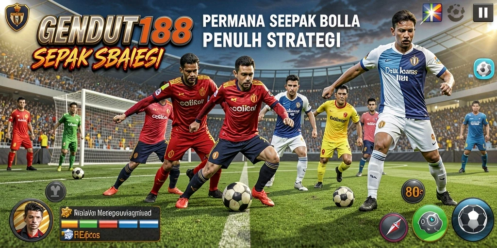 Screenshot GENDUT188 menampilkan aksi seru di lapangan sepak bola.