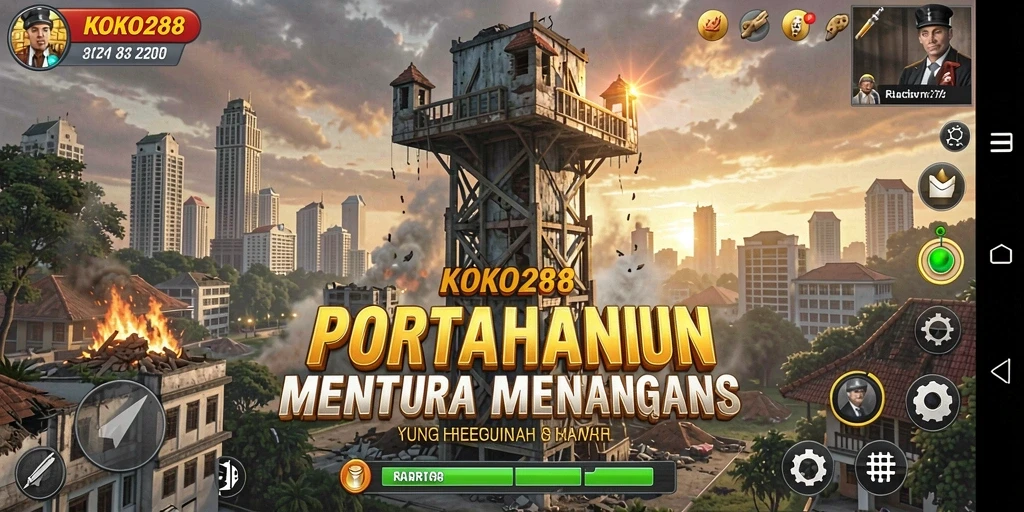 Tangkapan layar gameplay KOKO288 menunjukkan menara yang siap bertahan dari serangan.