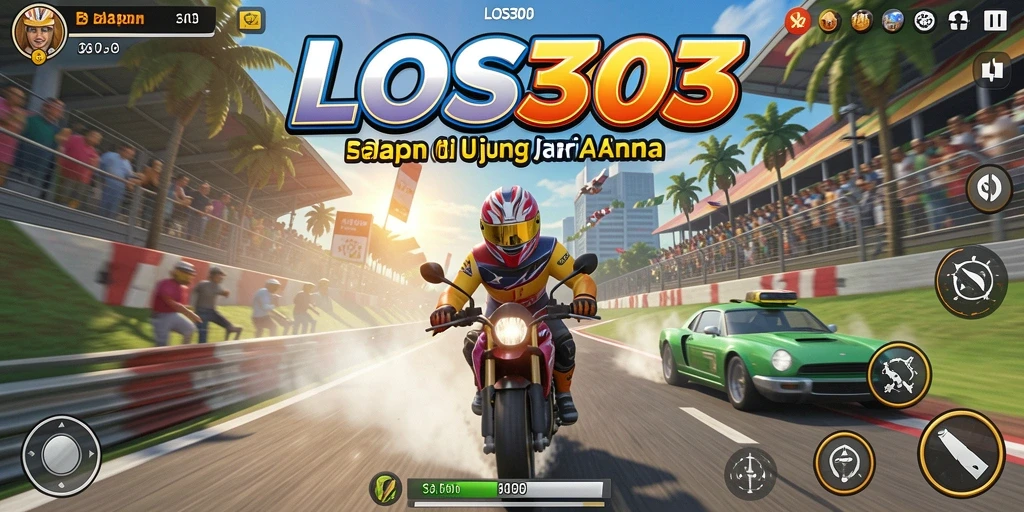 Screenshot menunjukkan aksi balapan seru di LOS303.