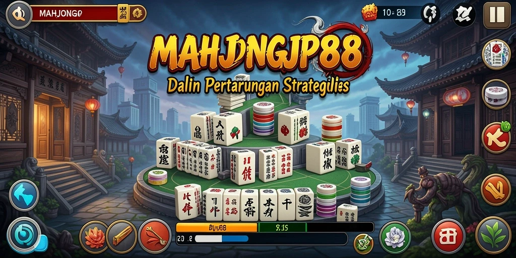 Screenshot gameplay MAHJONGJP88 yang menampilkan menara pertahanan yang kokoh.