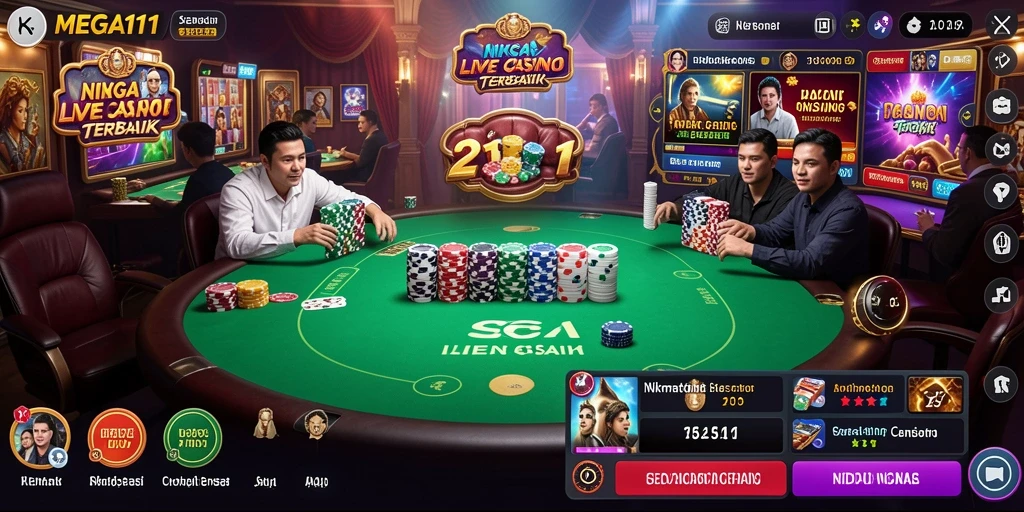 Screenshot gameplay Live Casino MEGA111 yang menarik dan penuh aksi.
