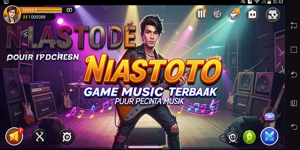 Tampilan gameplay NIASTOTO yang menampilkan interaksi musik yang seru.