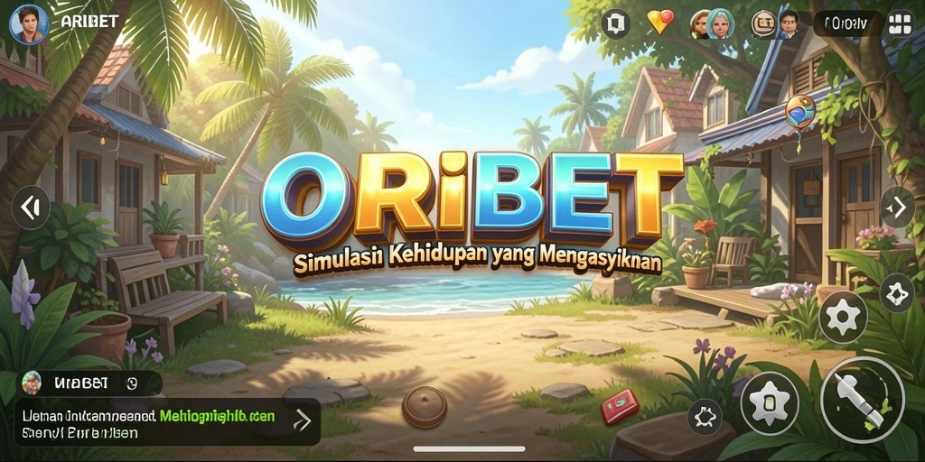 Screenshot gameplay ORIBET menampilkan karakter dalam aktivitas sehari-hari.