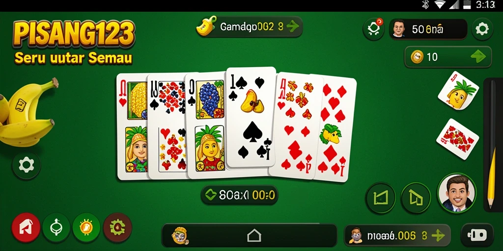 Screenshot PISANG123 menampilkan gameplay Gaple yang interaktif.