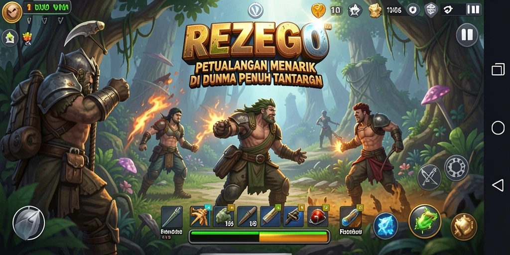 Screenshot gameplay REZEGO menunjukkan aksi petualangan seru dan visual yang menakjubkan.