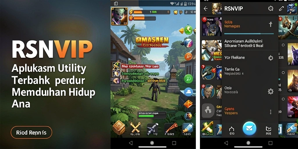 Screenshot utama RSNVIP menampilkan antarmuka aplikasi Utility yang sederhana dan efektif.