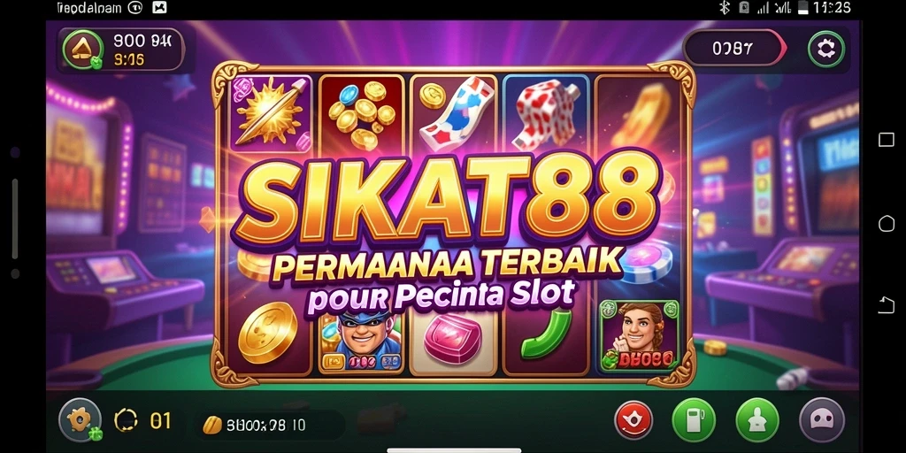 Screenshot utama gameplay SIKAT88 menampilkan keindahan mesin slot yang berwarna.