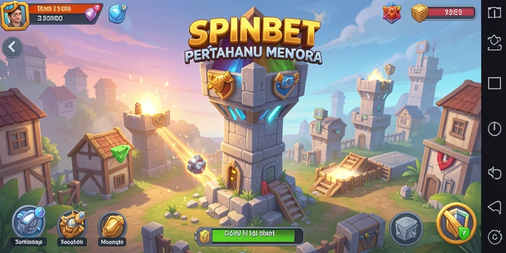 Gameplay SPINBET menampilkan pertahanan menara yang menegangkan dan menarik.