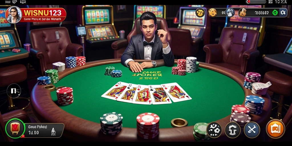 Tampilan gameplay poker yang menegangkan dan menyenangkan di WISNU123.