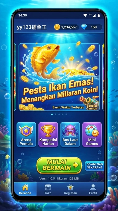 Tampilan antarmuka utama aplikasi yy123.